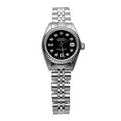 Rolex Datejust-Uhr mit Jubiläumsarmband aus Edelstahl und Diamantzifferblatt