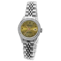 Rolex Datejust-Uhr mit arabischem Zifferblatt, Diamant-Lünette, Jubilee-Edelstahl-Armband