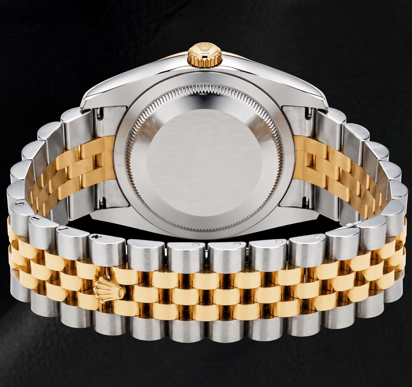 Rolex Datejust 116243 36 mm Bicolor-Uhr mit weißem floralem Zifferblatt und arabischen Ziffern