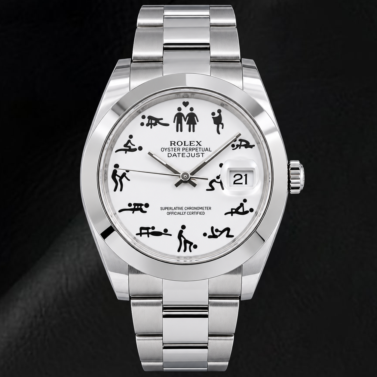 Rolex Datejust 126300 41 mm Edelstahluhr mit weißem individuellem Zifferblatt