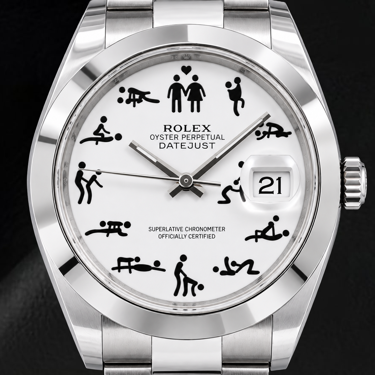 Rolex Datejust 126300 41 mm Edelstahluhr mit weißem individuellem Zifferblatt