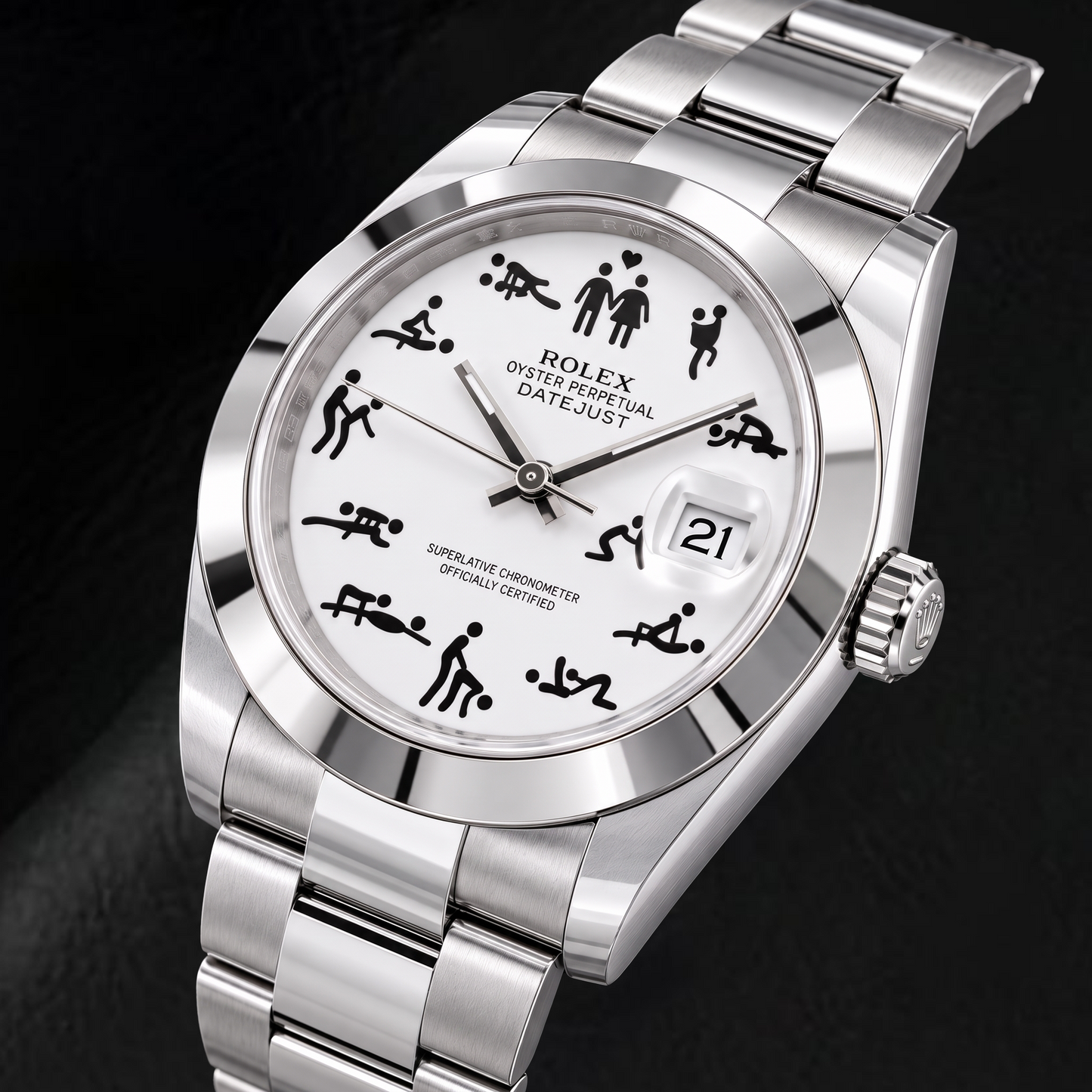 Rolex Datejust 126300 41 mm Edelstahluhr mit weißem individuellem Zifferblatt