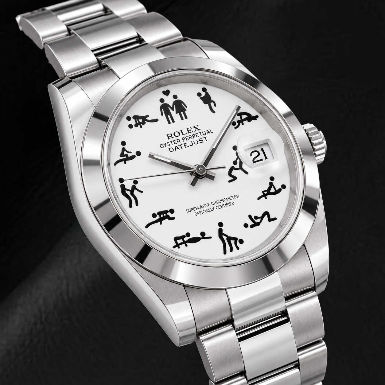 Rolex Datejust 126300 41 mm Edelstahluhr mit weißem individuellem Zifferblatt