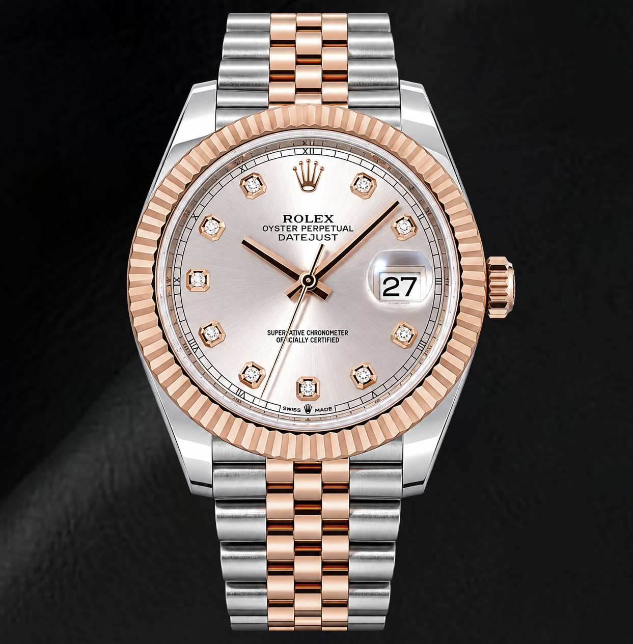 Rolex Datejust 126331 41 mm Sonnenglanz-Diamantzifferblatt Bicolor-Uhr