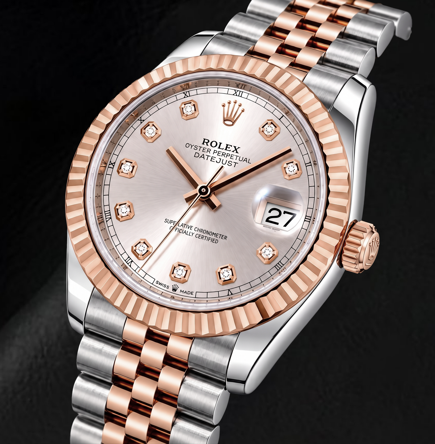 Rolex Datejust 126331 41 mm Sonnenglanz-Diamantzifferblatt Bicolor-Uhr