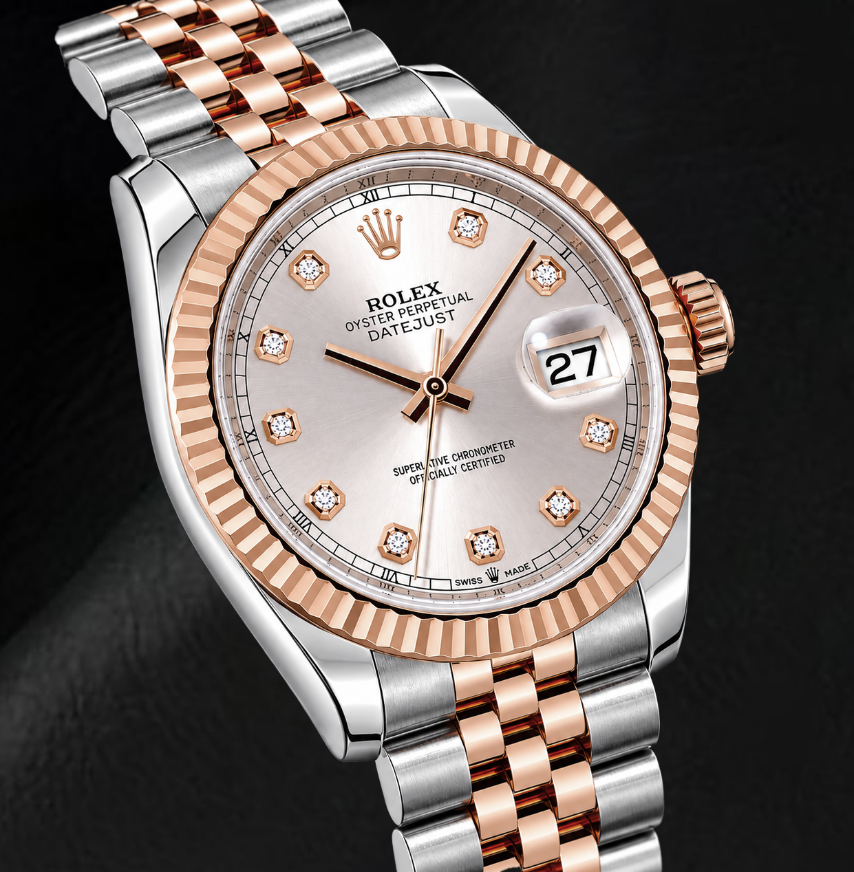 Rolex Datejust 126331 41 mm Sonnenglanz-Diamantzifferblatt Bicolor-Uhr