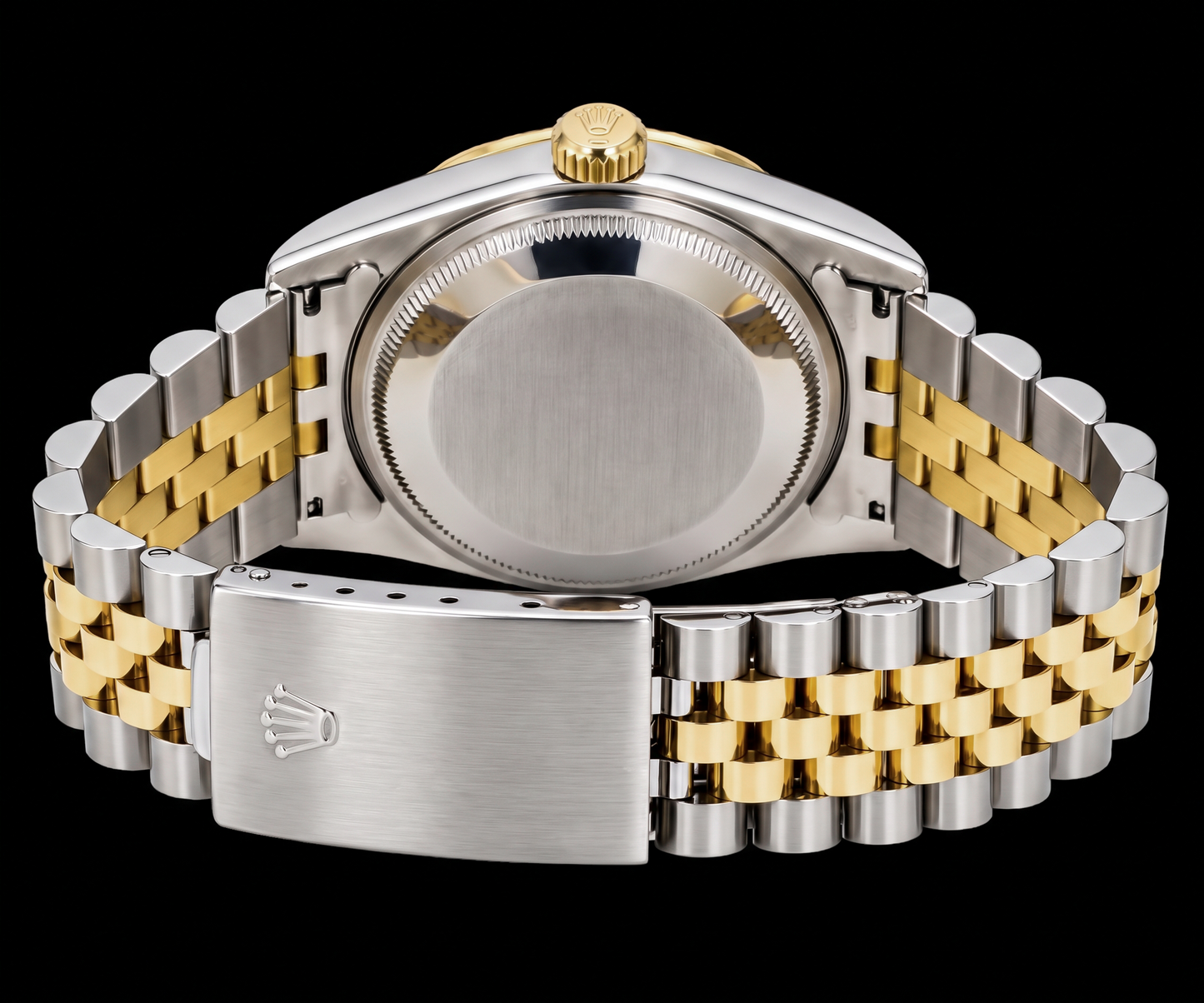 Rolex Datejust 16013 36 mm Bicolor-Uhr mit schwarzem römischem Zifferblatt
