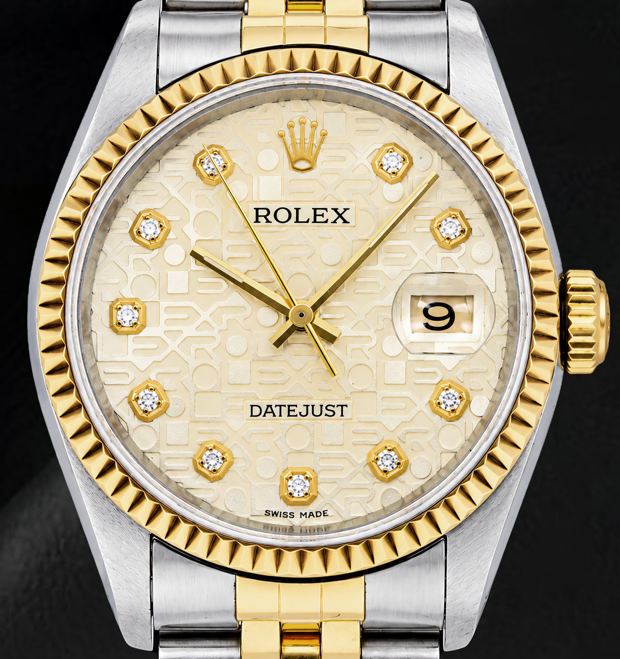 Rolex Datejust 16013 36 mm Bicolor-Uhr mit champagnerfarbenem Jubilé-Diamantzifferblatt