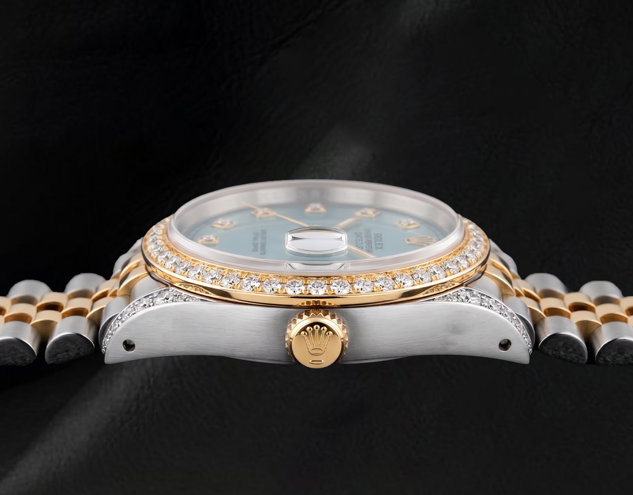 Rolex Datejust 16013 36 mm Diamantzifferblatt Diamantlünette Bicolor Uhr