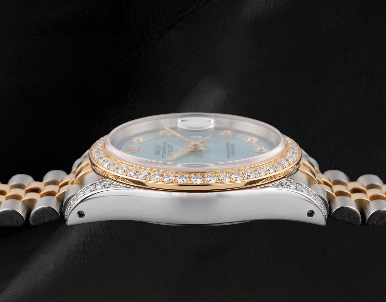 Rolex Datejust 16013 36 mm Diamantzifferblatt Diamantlünette Bicolor Uhr