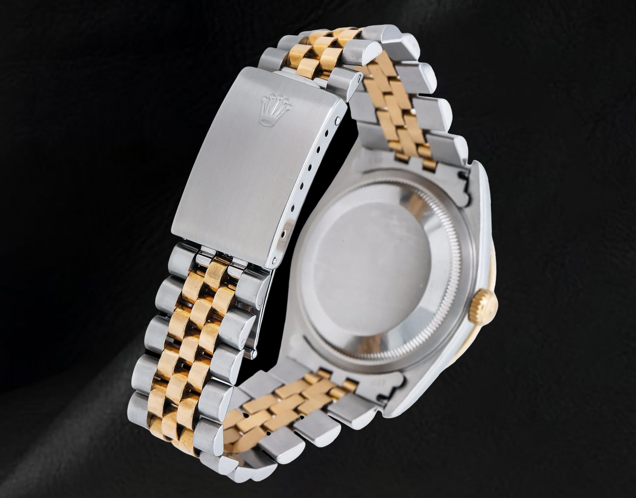 Rolex Datejust 16013 Bicolor Uhr 36 mm mit schwarzem Diamantzifferblatt und arabischen Ziffern