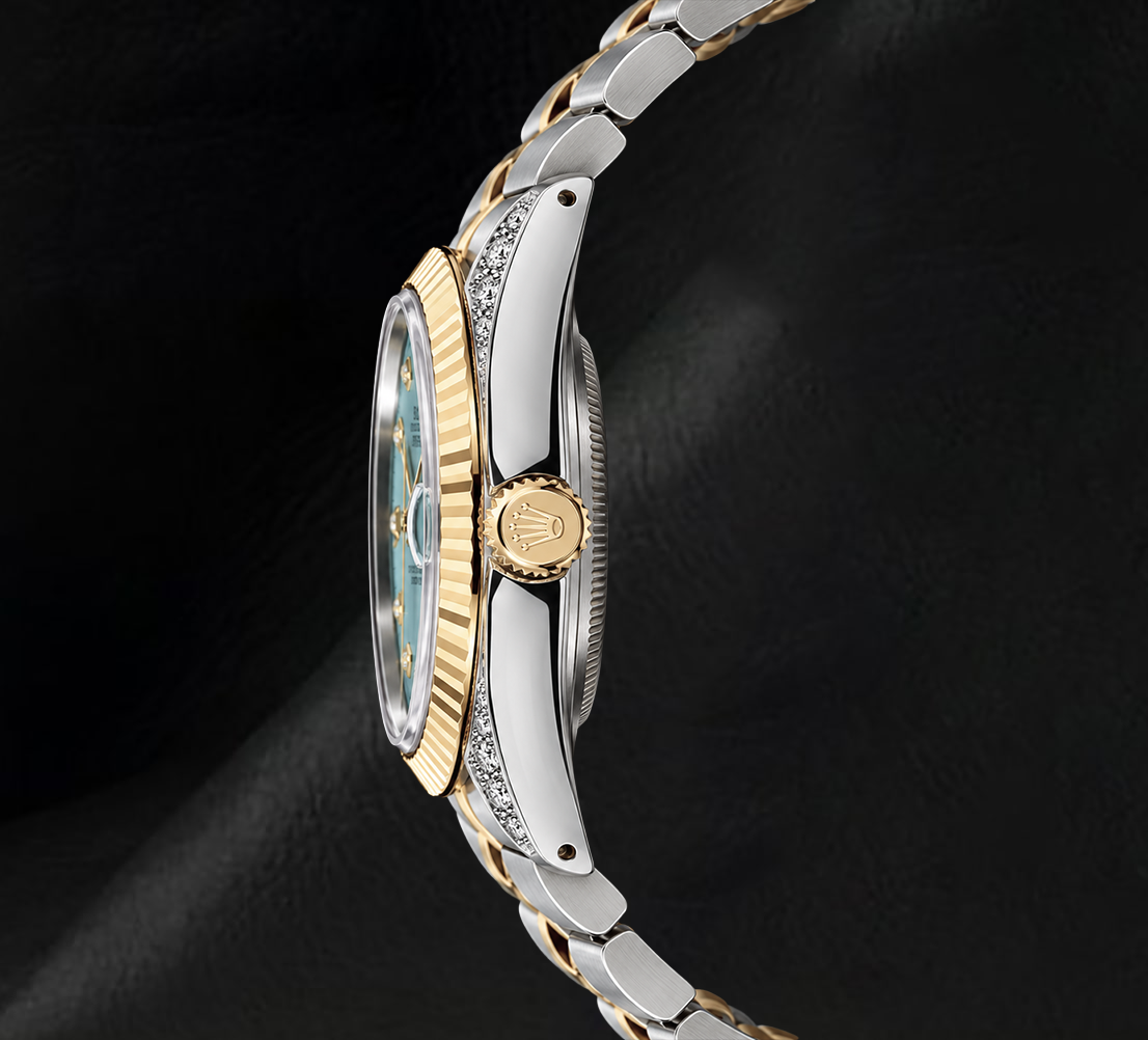 Rolex Datejust 16013 Türkises Diamantzifferblatt 36 mm Bicolor Uhr