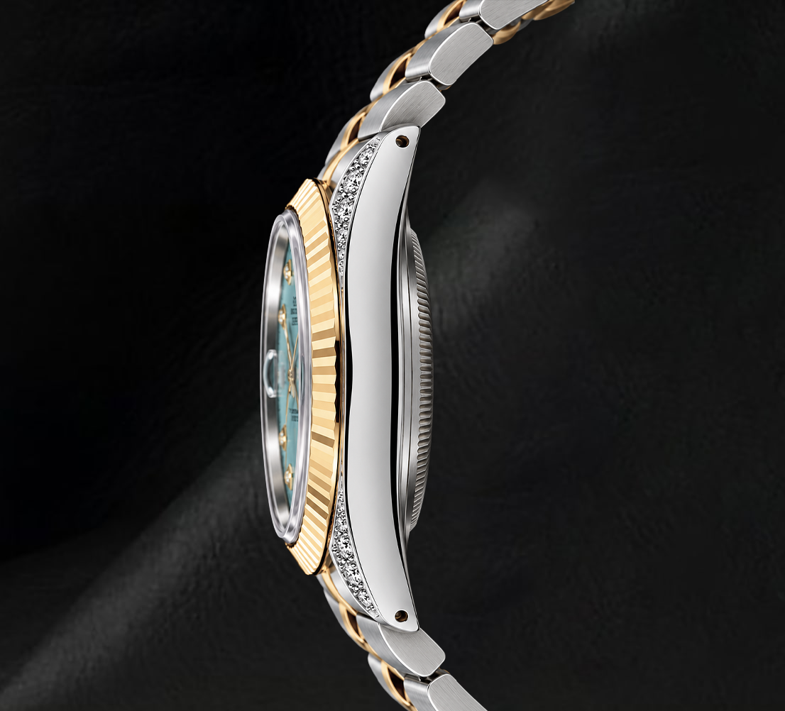 Rolex Datejust 16013 Türkises Diamantzifferblatt 36 mm Bicolor Uhr