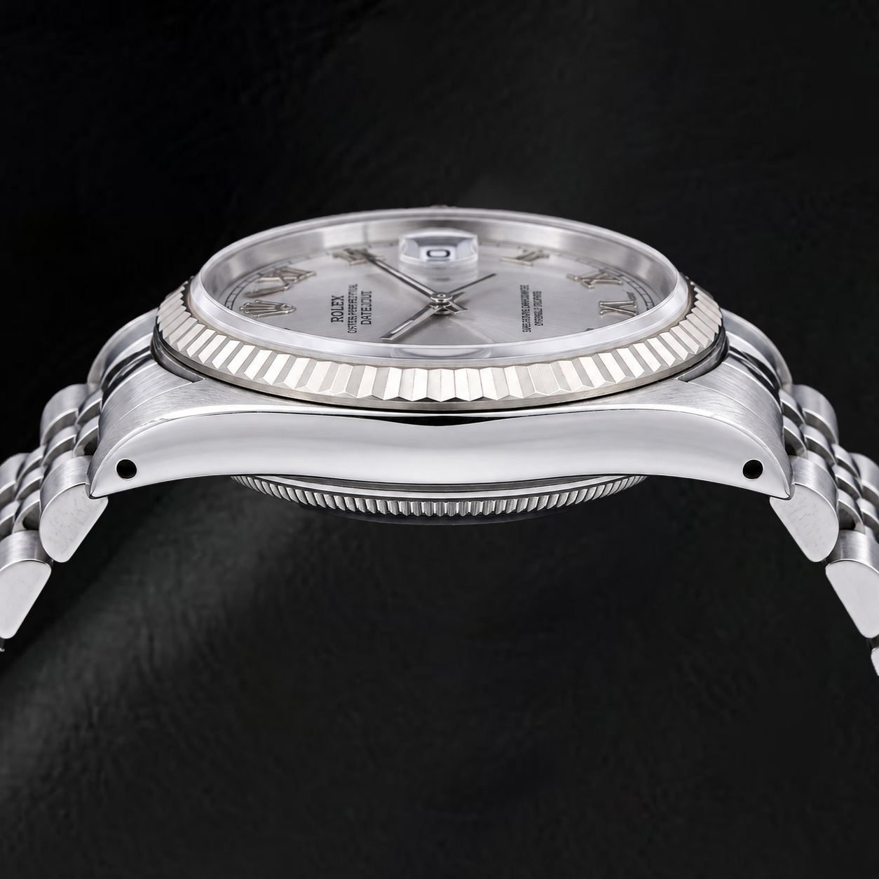 Rolex Datejust 16014 36 mm Edelstahl-Armbanduhr mit silbernem römischen Zifferblatt