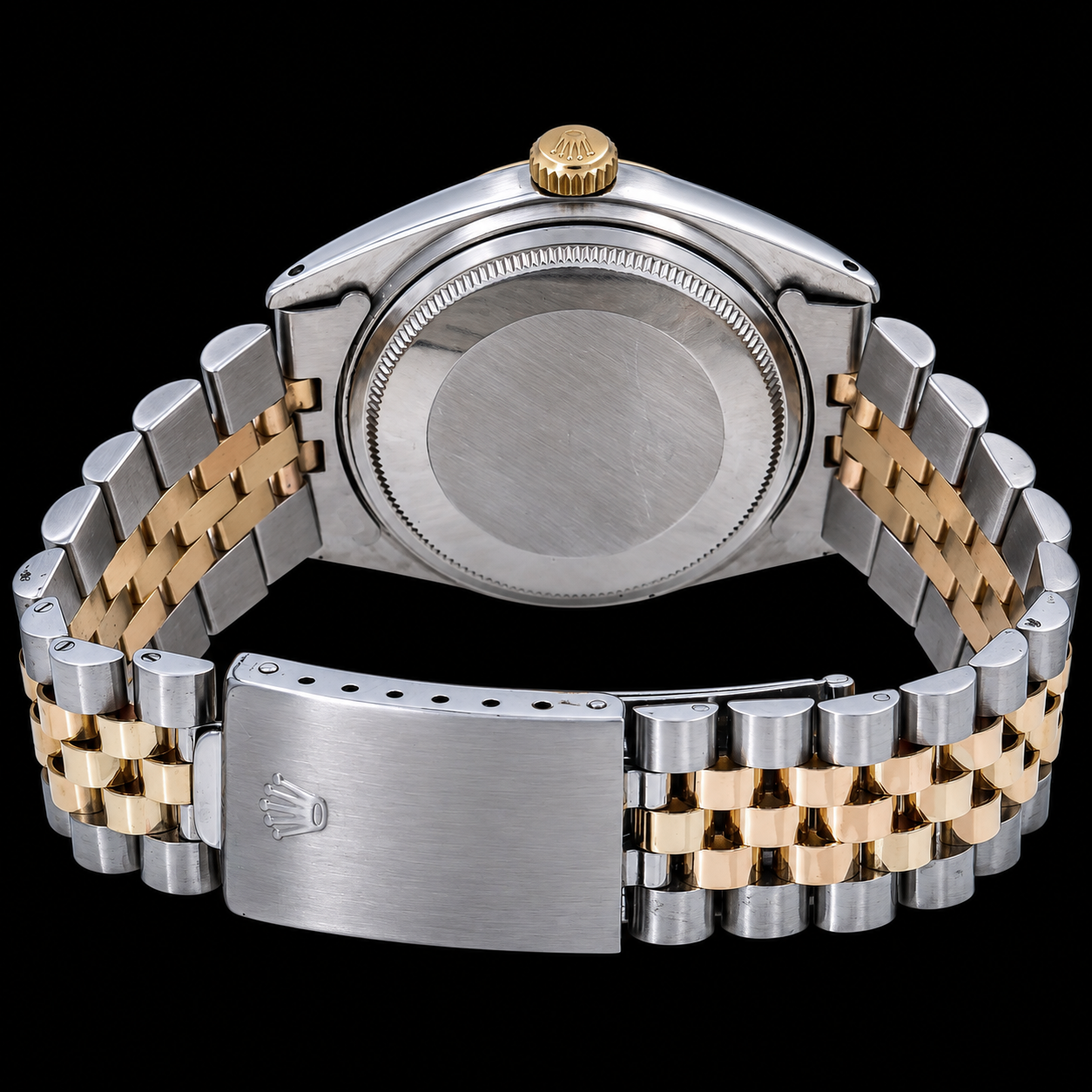 Rolex Datejust 1601 36 mm Bicolor-Uhr mit grünem Zifferblatt und römischen Ziffern