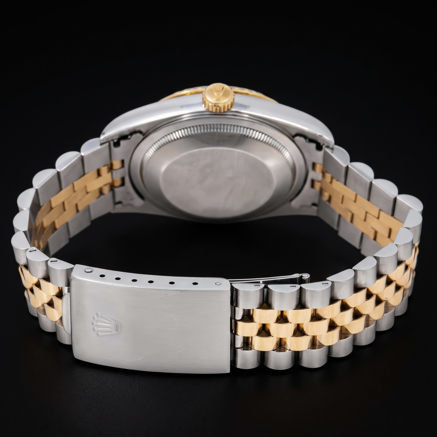 Rolex Datejust 1601 36 mm Schwarzes Perlmutt-Diamantzifferblatt Bicolor-Uhr