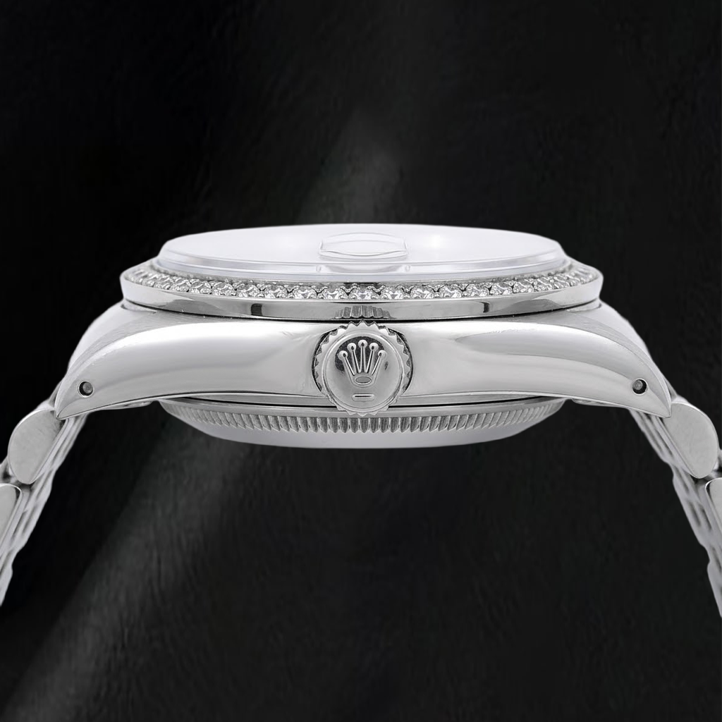 Rolex Datejust 1601 36 mm Edelstahl Uhr mit grauem Diamantzifferblatt
