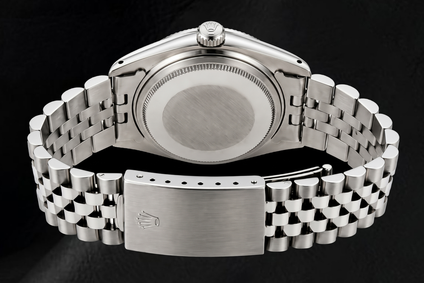 Rolex Datejust 16200 36 mm Uhr aus Edelstahl mit schwarzem Jubilé-Zifferblatt und römischen Ziffern