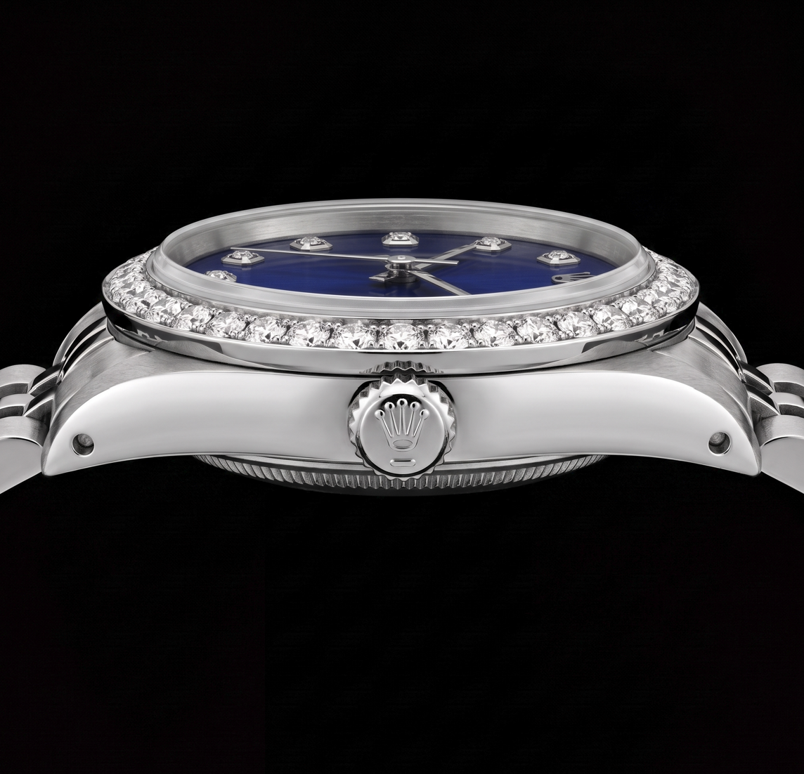 Rolex Datejust 16200 36 mm Armbanduhr aus Edelstahl mit blauem Diamantzifferblatt