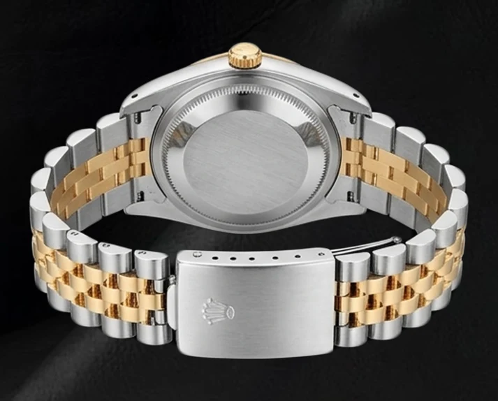 Rolex Datejust 16233 36 mm Bicolor Uhr Blaues Diamantzifferblatt