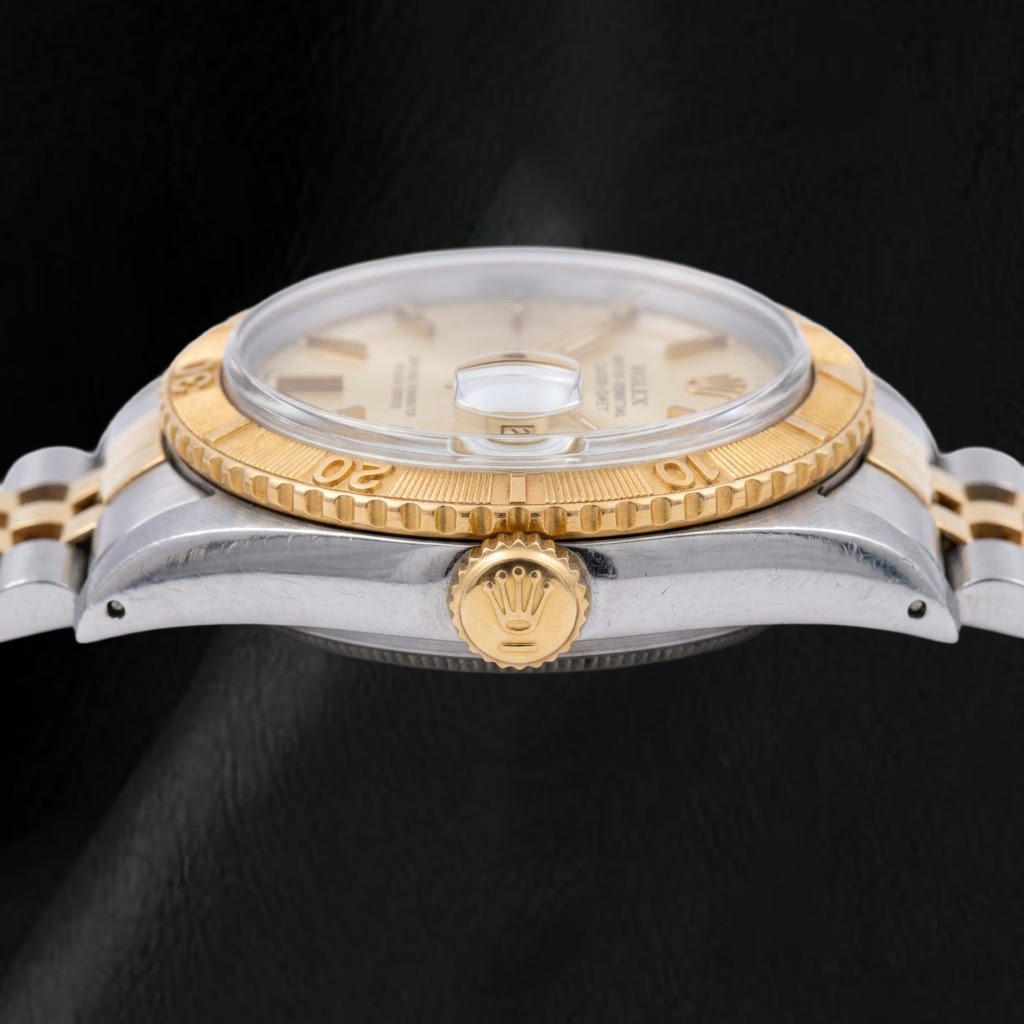 Rolex Datejust 16233 36 mm Bicolor Uhr Champagner-Zifferblatt mit Stabindizes