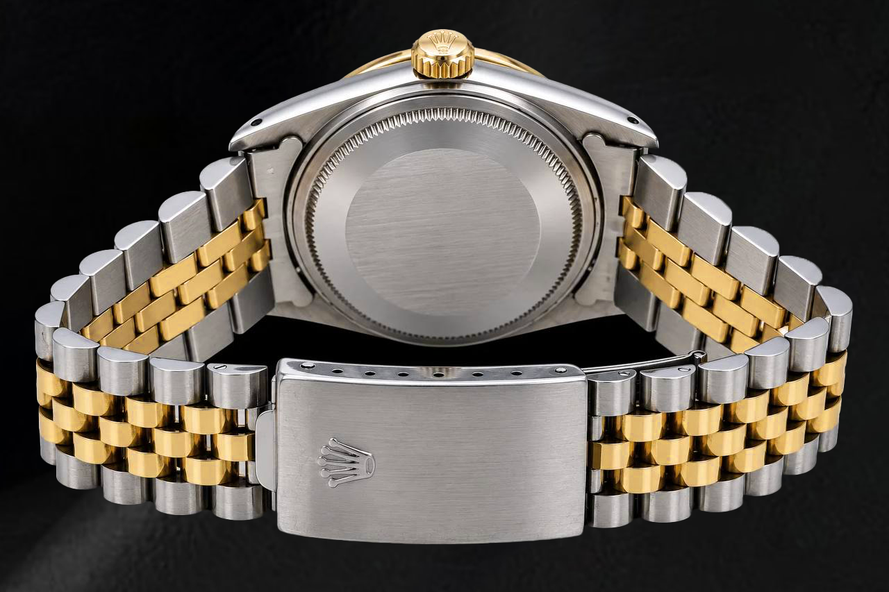 Rolex Datejust 16233 36 mm Bicolor-Uhr mit weißem Diamantzifferblatt