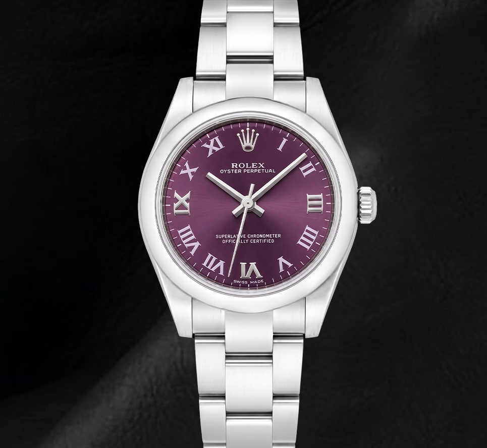 Rolex Datejust 177200 Violettes römisches Zifferblatt 31 mm Edelstahl Uhr