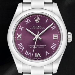 Rolex Datejust 177200 Violettes römisches Zifferblatt 31 mm Edelstahl Uhr