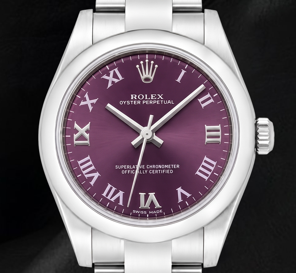 Rolex Datejust 177200 Violettes römisches Zifferblatt 31 mm Edelstahl Uhr