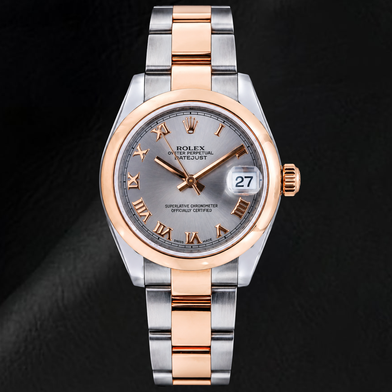 Rolex Datejust 178241 31 mm Bicolor Uhr mit grauem römischem Zifferblatt