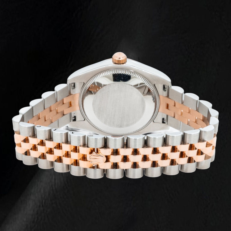 Rolex Datejust 178271 31 mm Uhr, schokoladenbraunes Diamantzifferblatt mit römischen Ziffern, Bicolor Jubilé-Armband