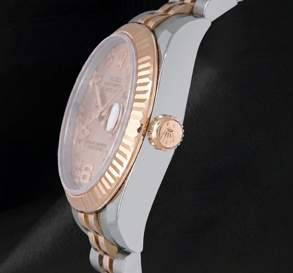 Rolex Datejust 178271 Lachsfarbenes florales Zifferblatt 31 mm Bicolor Uhr