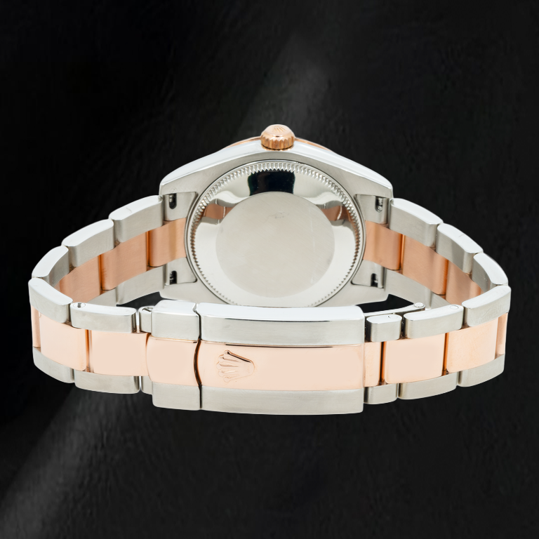 Rolex Datejust 178341 31 mm Bicolor-Armbanduhr mit schokoladenfarbenem Diamantzifferblatt und römischen Ziffern
