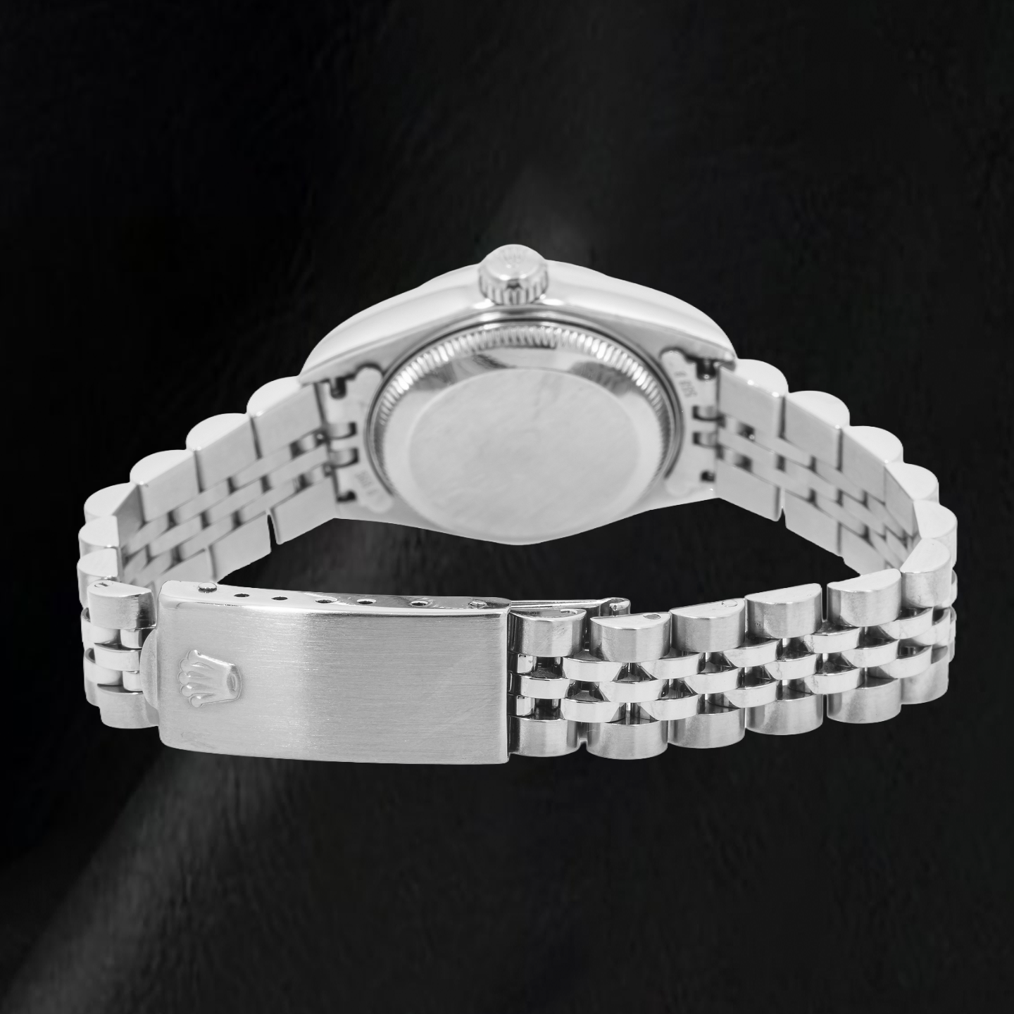Rolex Datejust 26 mm 69174 Edelstahl-Uhr mit rosa Perlmutt-Zifferblatt und römischen Ziffern