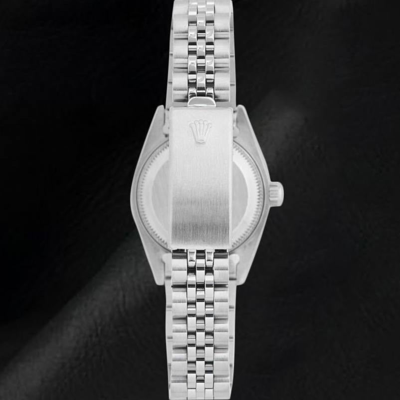Rolex Datejust – 26 mm Edelstahluhr mit römischem Zifferblatt und rosa Perlmutt