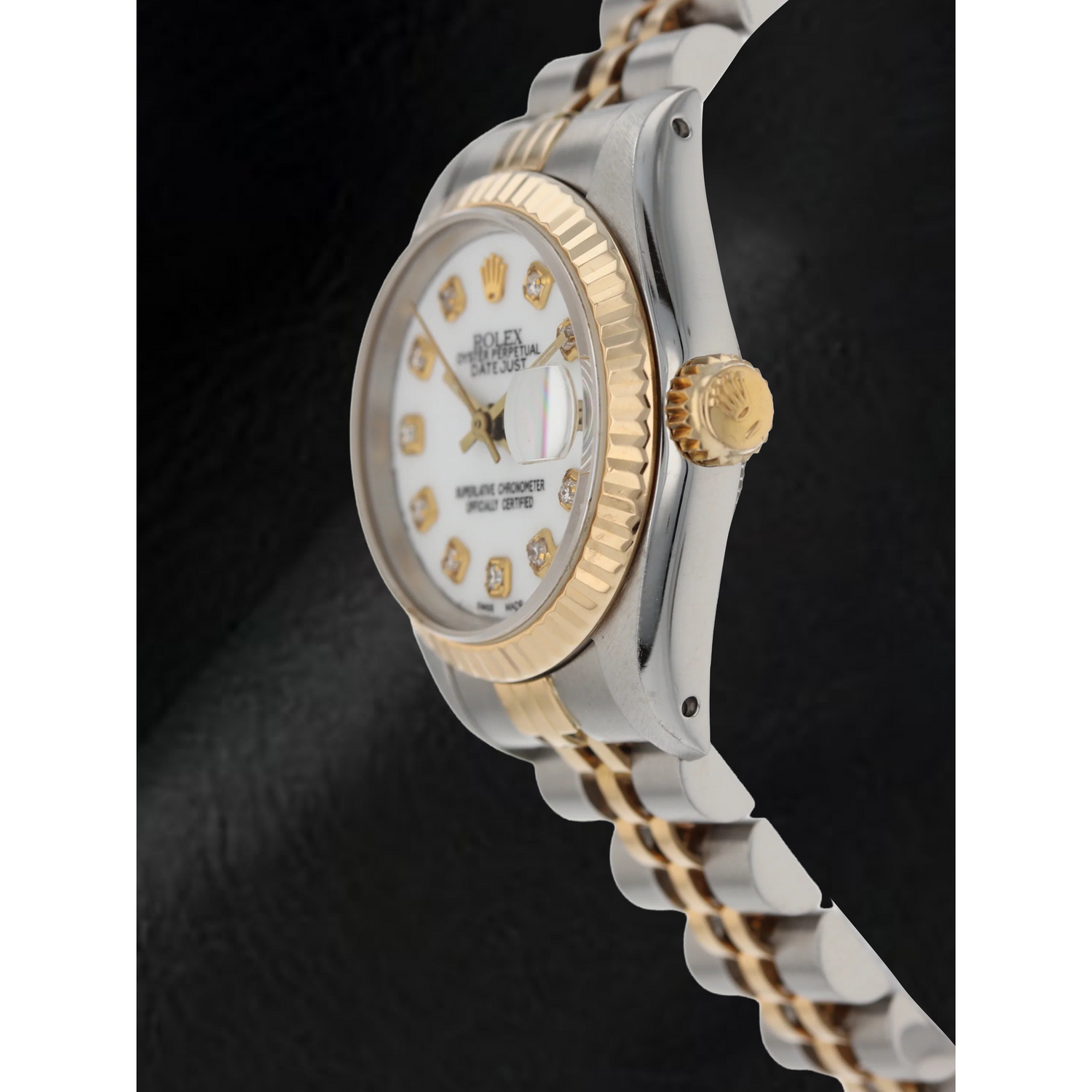 Rolex Datejust 26 mm Weißes Zifferblatt mit Diamanten, Jubilee-Armband, Zweifarbige Uhr