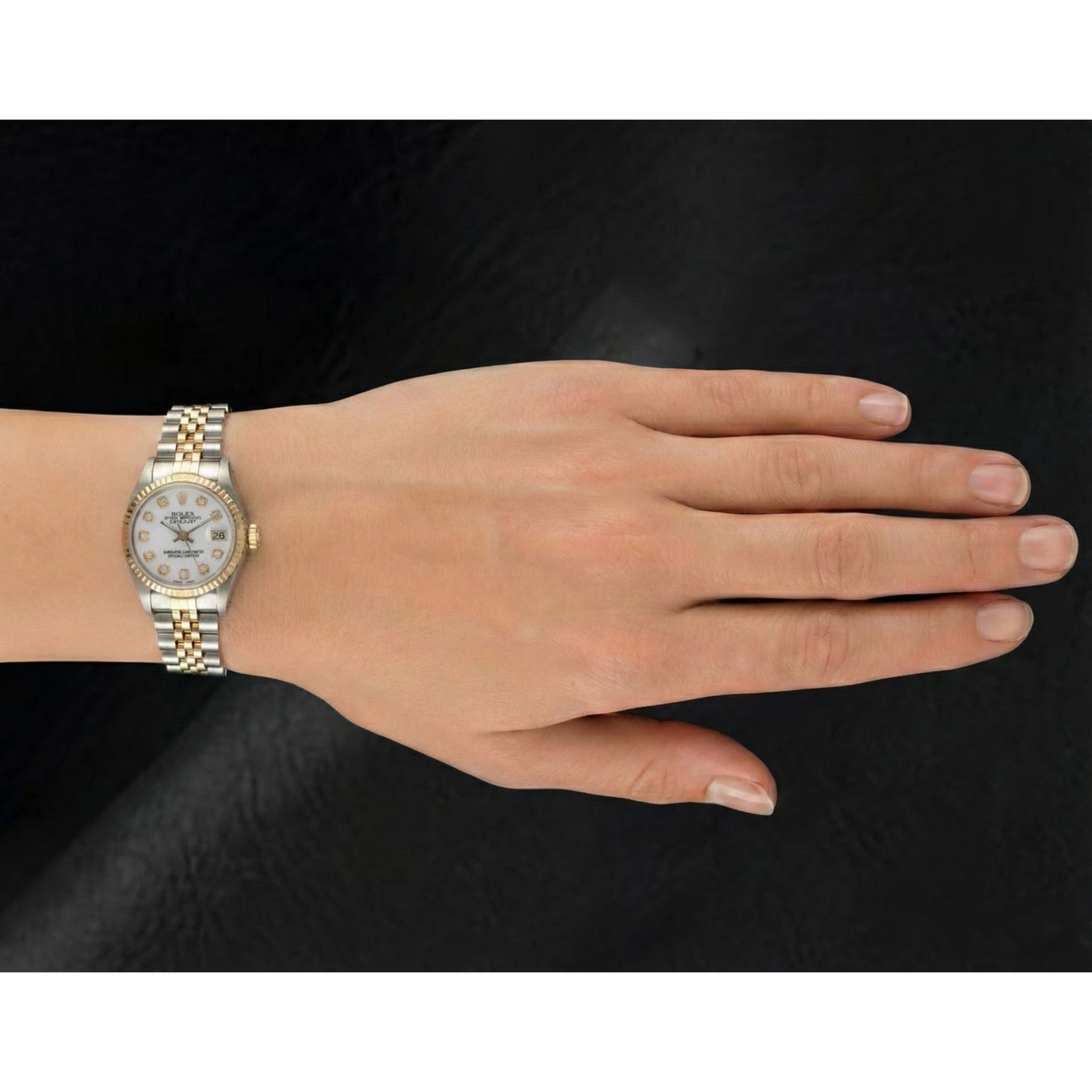 Rolex Datejust 26 mm Weißes Zifferblatt mit Diamanten, Jubilee-Armband, Zweifarbige Uhr