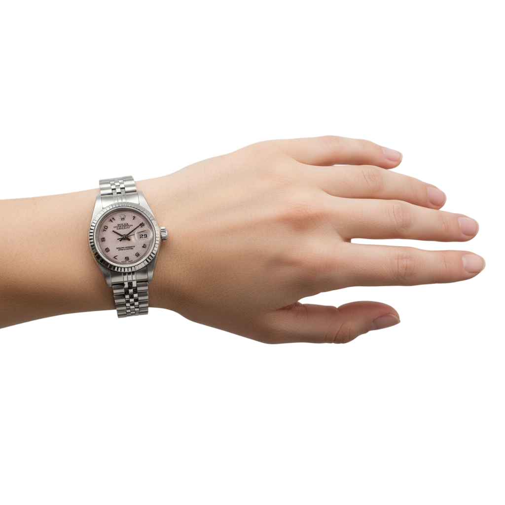 Rolex Datejust 26 mm weiße Jubilee-Uhr mit arabischem Zifferblatt aus Edelstahl P1