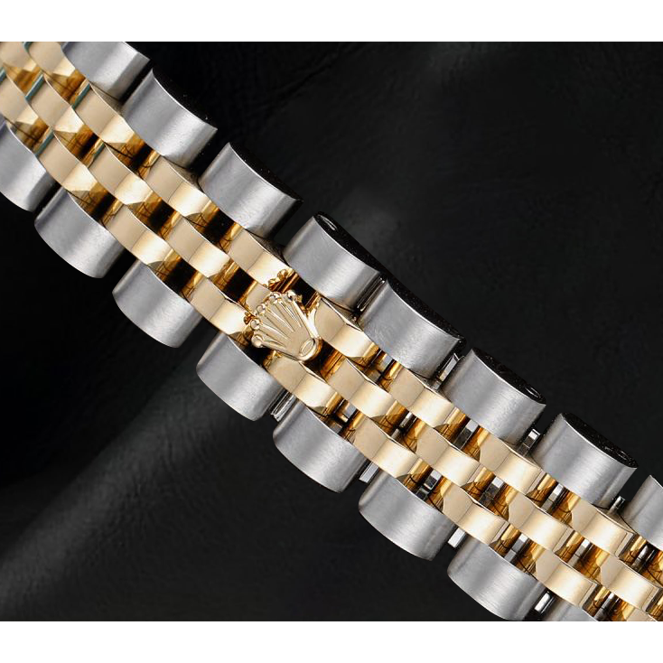 Rolex Datejust, 26 mm, zweifarbig, champagnerfarbenes Diamant-Zifferblatt, versteckter Verschluss, Schnelleinstellung5