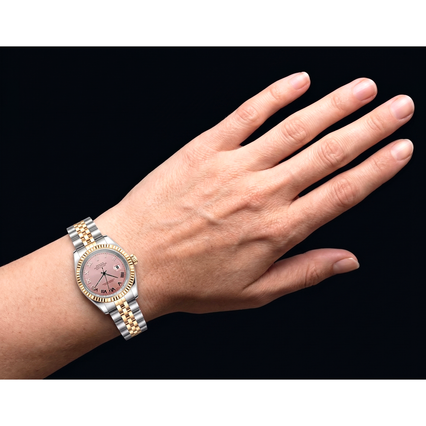 Rolex Datejust 26 mm Jahr 2002 Römisches Zifferblatt Bicolor Damenuhr