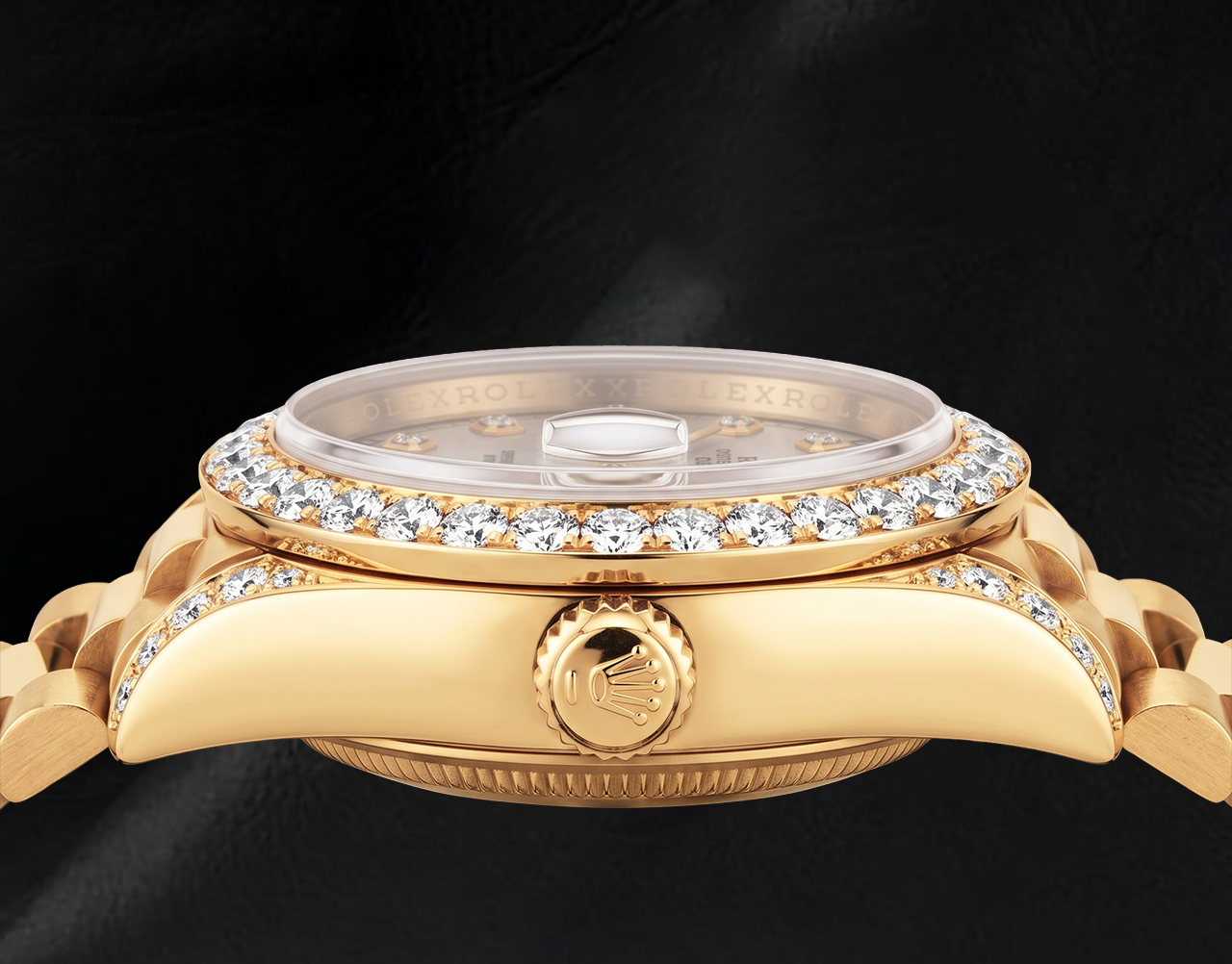 Rolex Datejust 26 mm 69178 Diamantzifferblatt Diamantlünette 18 Karat Gelbgold Uhr