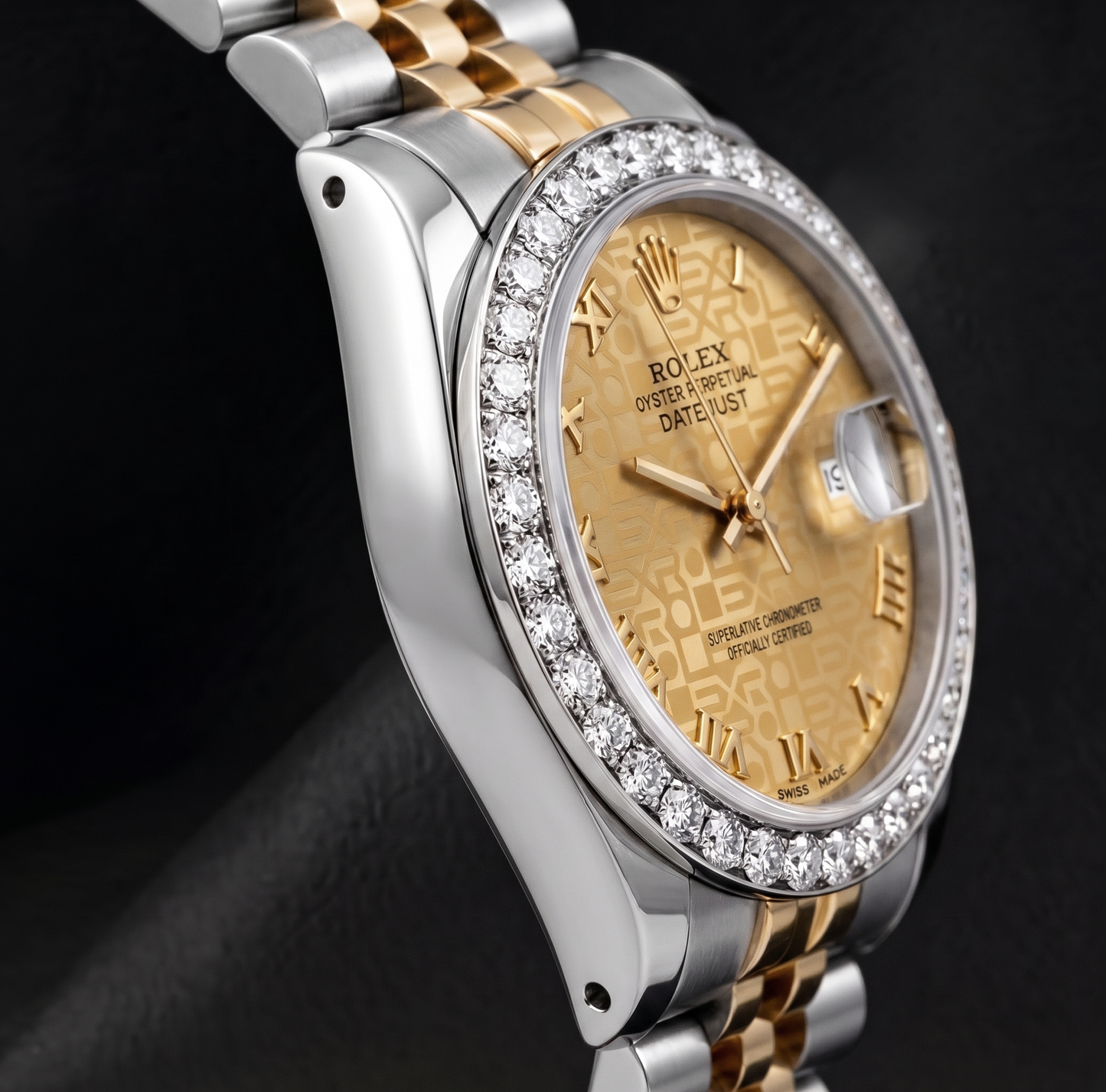 Rolex Datejust 26 mm 6917 Bicolor Uhr Diamantlünette Champagner-Zifferblatt mit römischen Ziffern
