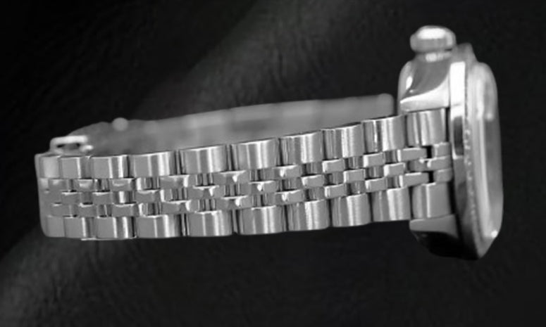 Rolex Datejust 26 mm weißes Perlmutt-Diamant-Zifferblatt aus Edelstahl