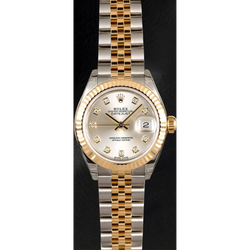 Rolex Datejust 279173 Silber Diamantzifferblatt 28 mm Bicolor Uhr
