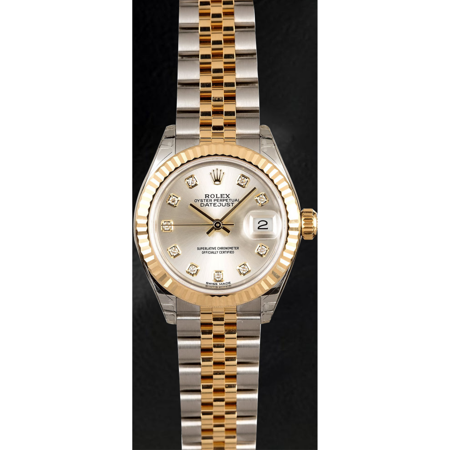 Rolex Datejust 279173 Silber Diamantzifferblatt 28 mm Bicolor Uhr