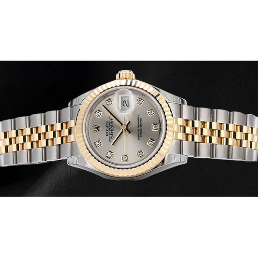 Rolex Datejust 179173 Silber Diamantzifferblatt 26 mm Bicolor Uhr