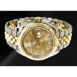 Rolex Datejust 28 mm Champagner-Diamant-Zifferblatt, Modell 2010, zweifarbige Uhr