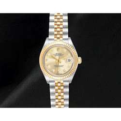 Rolex Datejust 28 mm Edelstahl und Gelbgold Diamant Damenuhr 279173