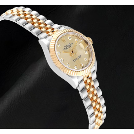 Rolex Datejust 26 mm Edelstahl und Gelbgold Diamant Damenuhr 179173