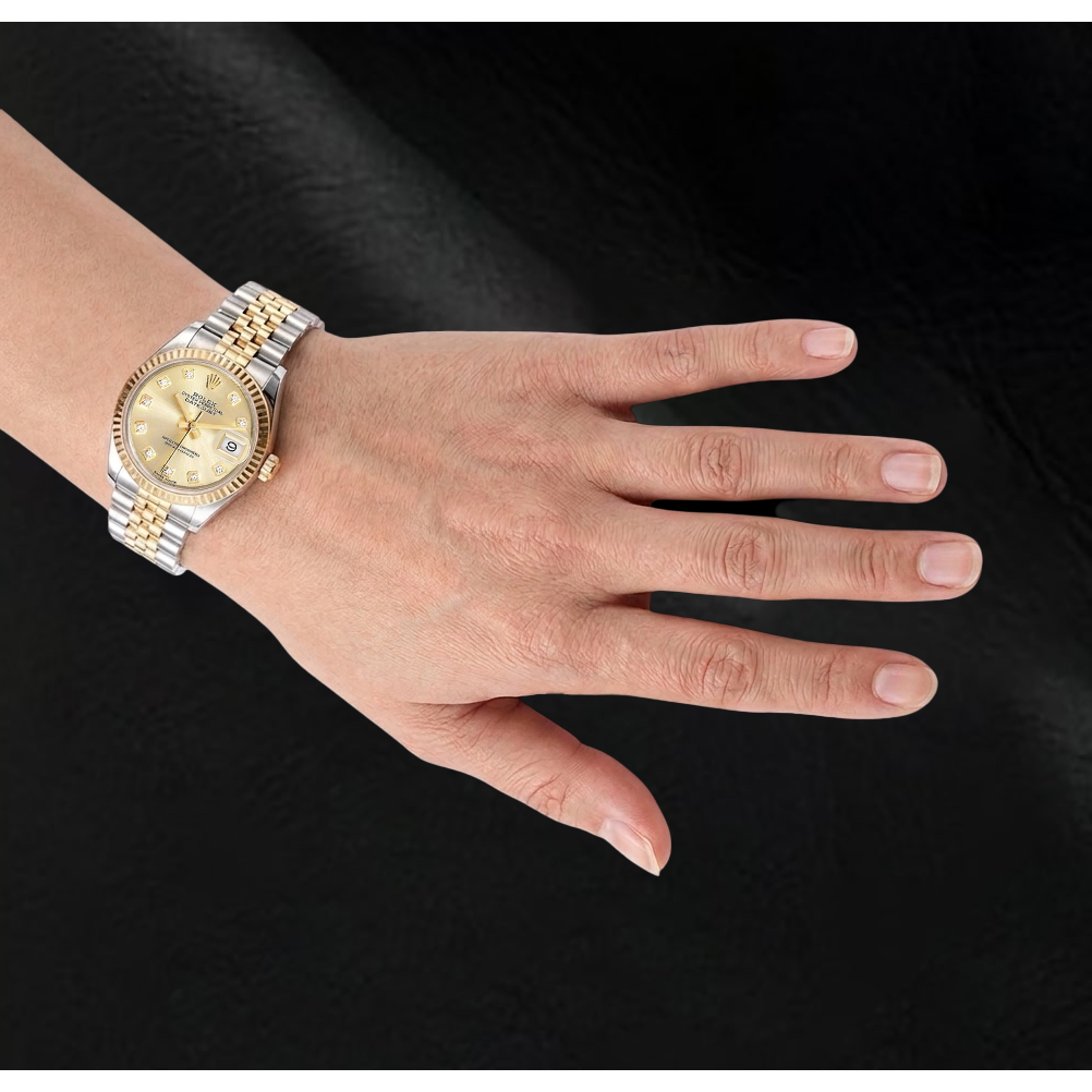 Rolex Datejust 28 mm Edelstahl und Gelbgold Diamant Damenuhr 279173